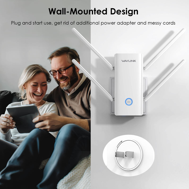 WAVLINK AX3000 WiFi 6 Extender Signal Booster for Home,3000Mbps Dual Band (5GHz/2.4GHz) WiFi Repeater,WiFi Repeater Signal Booster with Gigabit Ethernet Port,Access Point,1-Tap Setup