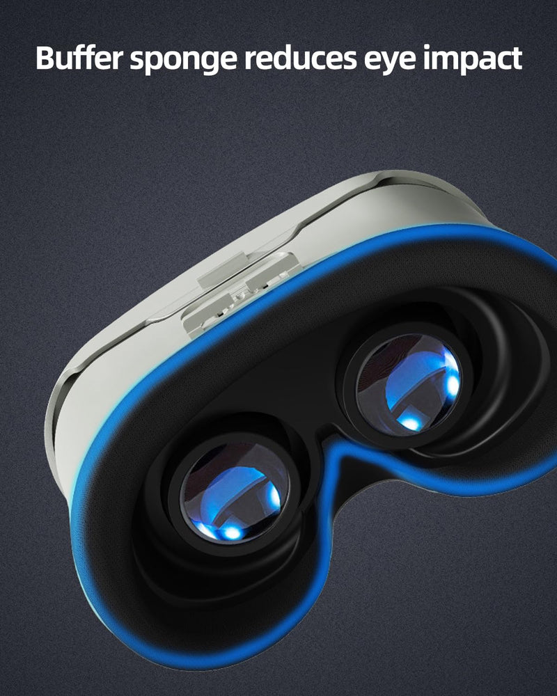 VR Headset for Mobile Phones, Adjustable IPD Virtual Reality Goggles with 90° View Field, Works with 4-6.7" Screens for 3D Cinema, Interactive Play & Panoramic Exploration, Wireless Controller(Black) Controller(Black)