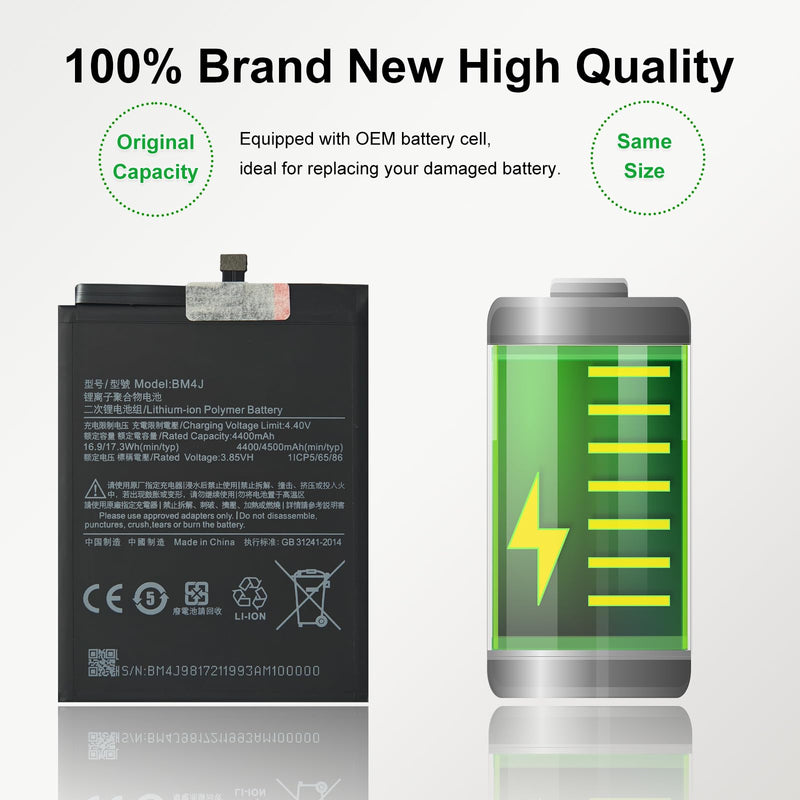 New Upgraded Battery for Redmi Note 8 Pro, BM4J Replacement Battery Compatible with Redmi Note 8 Pro, with Repair Tools & Instruction