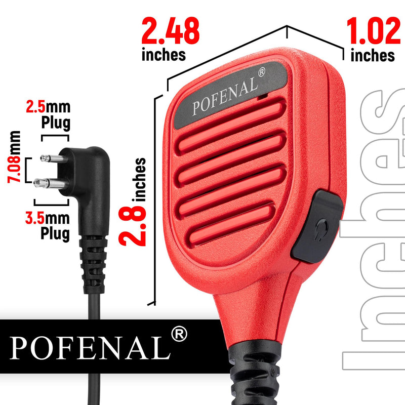 Waterproof 2 Pin Mic for Motorola Radios R2 BPR40D BPR40 CP100D CP200D CP200 CP185 CLS1410 CLS1110 DLR1060 RDU4100 RDU4160D RMU2040 RMU2080D CLS DTR RDU RMU 1 Pairs