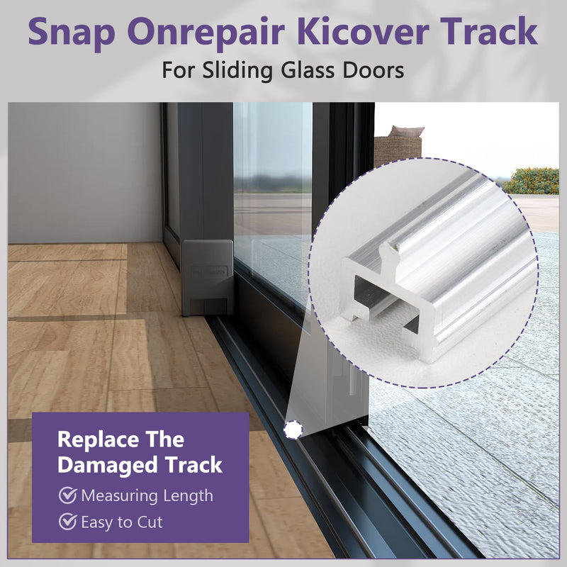 Aluminium Screen Door Track, Screen Track Repair,Sliding Door Track Replacement,Sliding Door Bottom,Terrace Door Guide Bottom Guide - Silvery Aluminium Alloy (75 Inch) 75 Inch