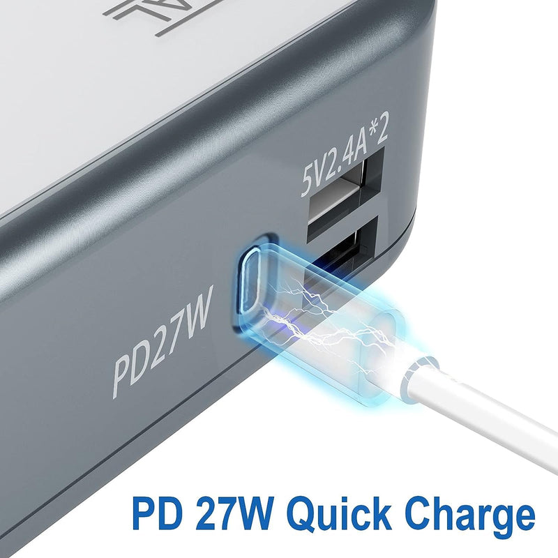 FOVAL 200W Car Power Inverter, DC 12V to 110V AC Car Laptop Charger Fast Charger Converter with [27W PD USB-C] & Dual USB Ports Multi-Protection Car Outlet Adapter Power Inverter for Vehicles