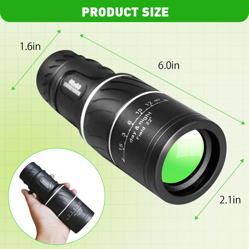  [AUSTRALIA] - Monocular Telescope, Upgrade 40 x 60 Portable Telescope, Monoculars for Adults High Powered, Suit Stargazing, Hunting, Bird Watching, Hiking Travel, Camping, Black