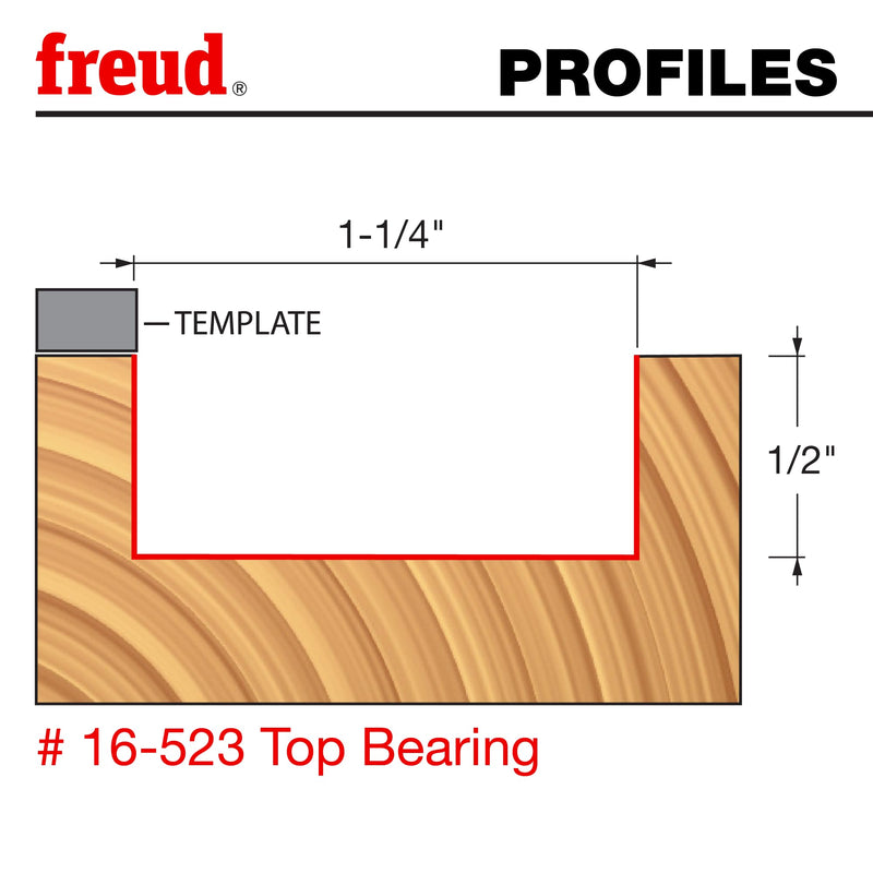 Freud 16-523: 1-1/4" (dia.) Mortising Bit with 1/2" shank, 2-1/4" overall length