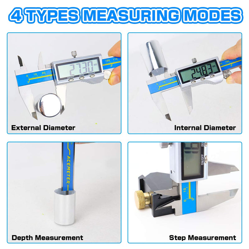 Caliper Measuring Tool Digital Caliper Industrial Quality Precision Electronic Vernier Caliper Inch/Millimeter Measurement Micrometer for Jewelry - Accuracy Ip54 Waterproof Caliper Measure Tool A-Industrial