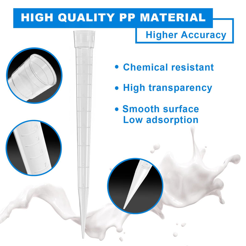 ONiLAB Pipette Tips 10mL 100pcs Lab Universal Plastic Liquid Pipettor Tips Polypropylene (PP),Non-pyrogenic, DNAse/RNAse Free, Autoclavable,Widely Compatible 10mL-100pcs