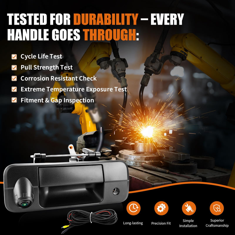 LCWRGS Tailgate Latch Handle Backup Camera Night Vision OE# 69090-0C051 | Compatible with 2007 2008 2009 2010 2011 2012 2013 Toyota Tundra Tail gate Door Handle Rear View Camera, Key Hole