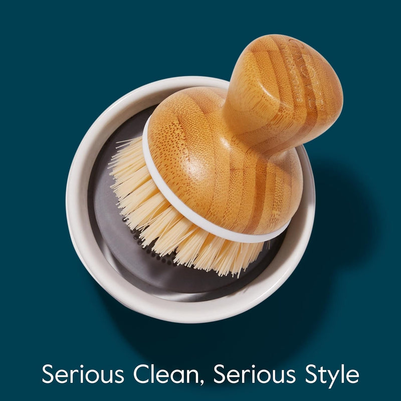 Grove Co. Bubble-Up Dish Brush, 2-Pack, Ergonomically Designed Dish Scrubber, Replacement Dish Scrub Brush, Removes Tough Messes, Gentle on Dishes, Sustainable Solution to The World's Waste Replacement Brush