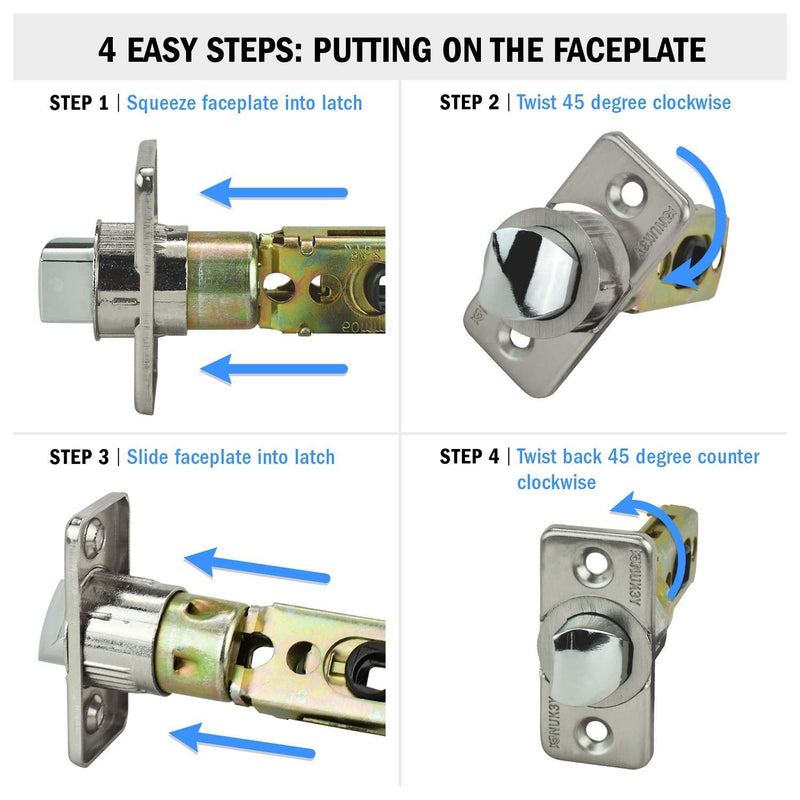 Nuk3y Hulk Series Lever Door Handle Slim Square Modern Contemporary Lever Set (Deadbolt [Single Cylinder], Satin Nickel) Deadbolt [Single Cylinder]