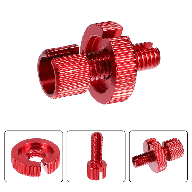 X AUTOHAUX 6 Pcs M8 Brake Clutch Cable Line Adjuster Screw Adjusting Bolt with Slotted for Motorcycle Bike Scooter Aluminum Alloy Red