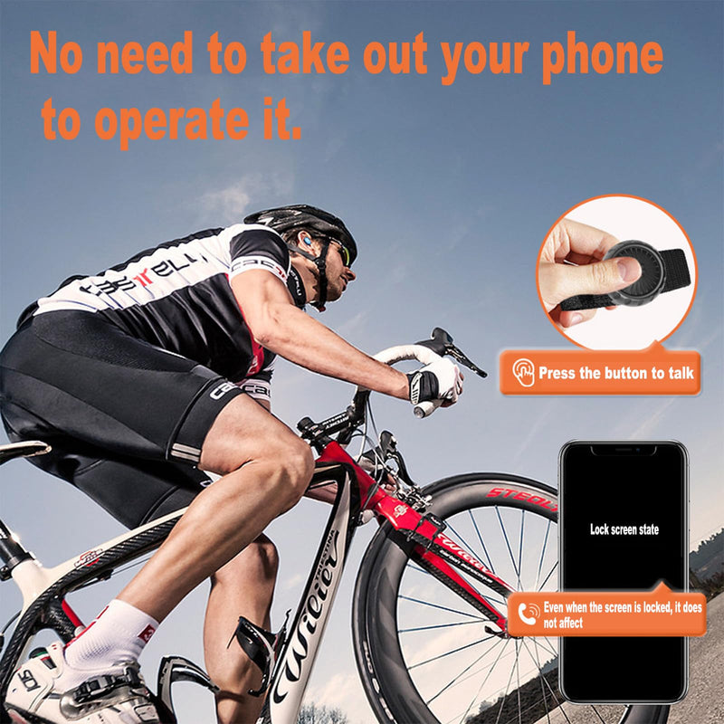 Bluetooth Wireless PTT Push-to-Talk Button, IP67 Waterproof PTT Button Switch for Zello & PoC Apps, Hands-Free Walkie Talkie Button for Android iOS, Car Motorcycle Cycling