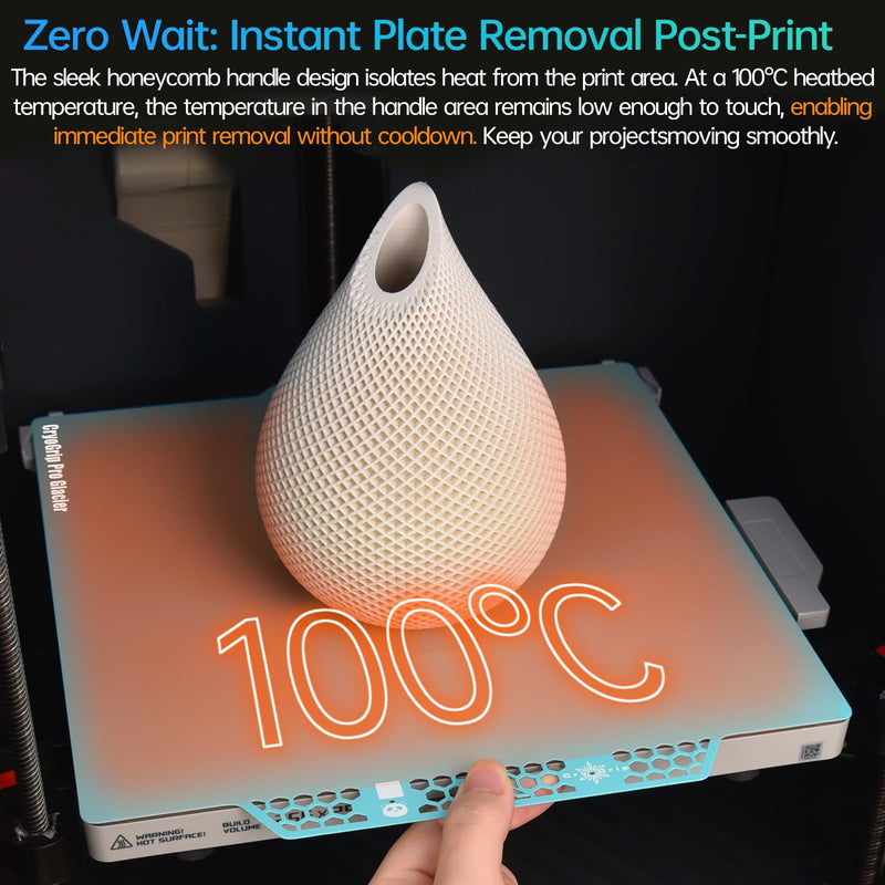 BIQU CryoGrip Pro Glacier for Bambu-Lab P1P/P1S/P2S/X1C/X1E/X2D/A1 3D Printers 257x257MM Build Plate Double Sided Fine Textured Surface Platform High Adhesion & Upgrade Removable Heated Bed Cover Glacier-Original(P1P/P1S/P2S/X1C/X2D/X1E/A1)