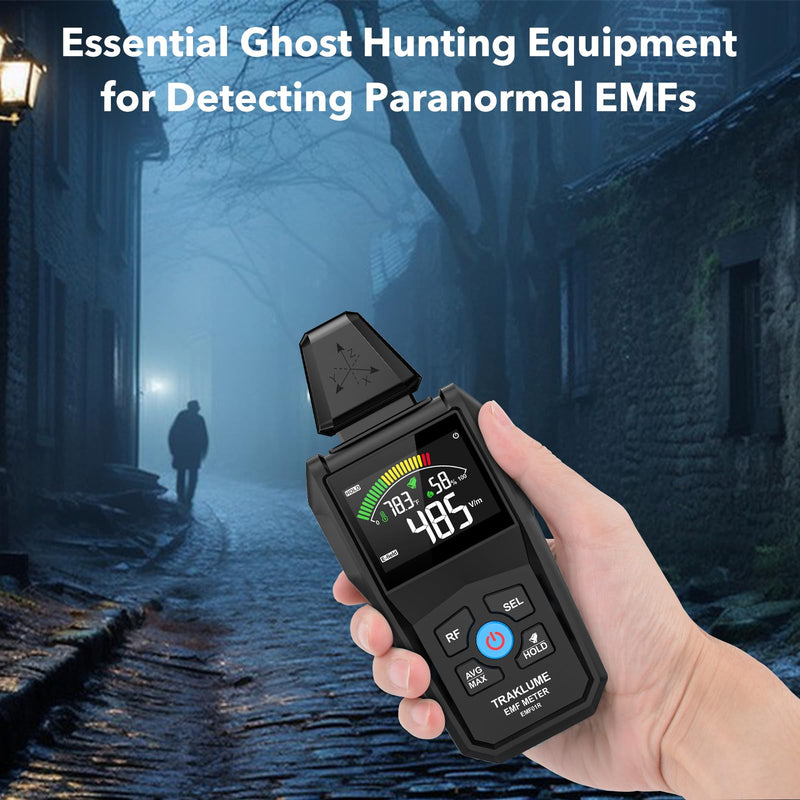EMF Detector Meter Radiation Detector for Home Digital EMF Reader for Radio Frequency Radiation 5-in-1 EMF Meter for Electromagnetic Radiation EMF Tester for Cell Phone Ghost Hunting Equipment Black
