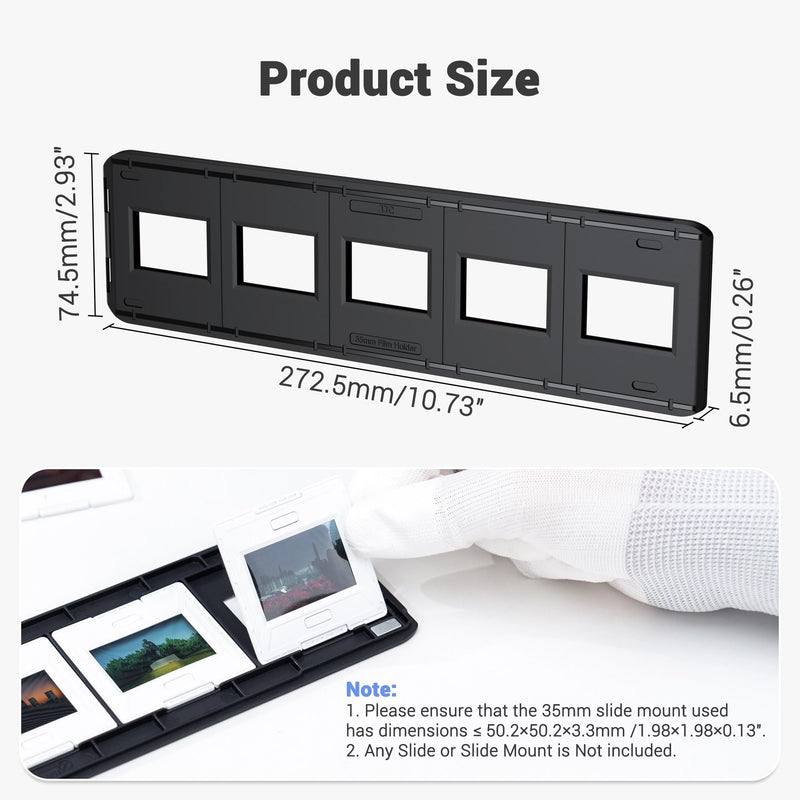 JJC 35mm Photo Slide Mount Holder, Acid-Free ABS Made & Magnetic Closure | Compatible with Film Scanner, Mobile Film Scanner Convert & Negative Film Digitizer, Maintains Film Flat & Stable for Copying 35mm Slide Mount Holder