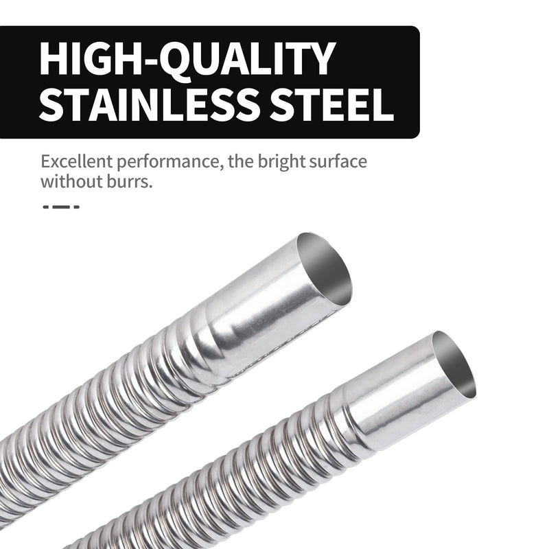 Stainless Steel Exhaust Hose, Fuel Tank Diesel Gas Vent Hose Length 78.7 Inches Flexible Exhaust Tubing Diesel Heater Exhaust Pipe, 2.5cm/ 1 In Inner Diameter Air Heater Exhaust Pipe 78.7in/200cm(1PCS)