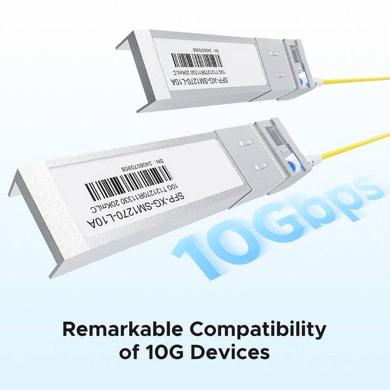1 Pair 10G SFP+ BIDI Transceiver, LC Single Mode SFP Module SMF, 10GBASE-BIDI 1270nm/1330nm, Up to 20Km, for Switch, Router, Firewall, Network Card, Media Converter etc 10G SMF SFP+ to Simplex LC