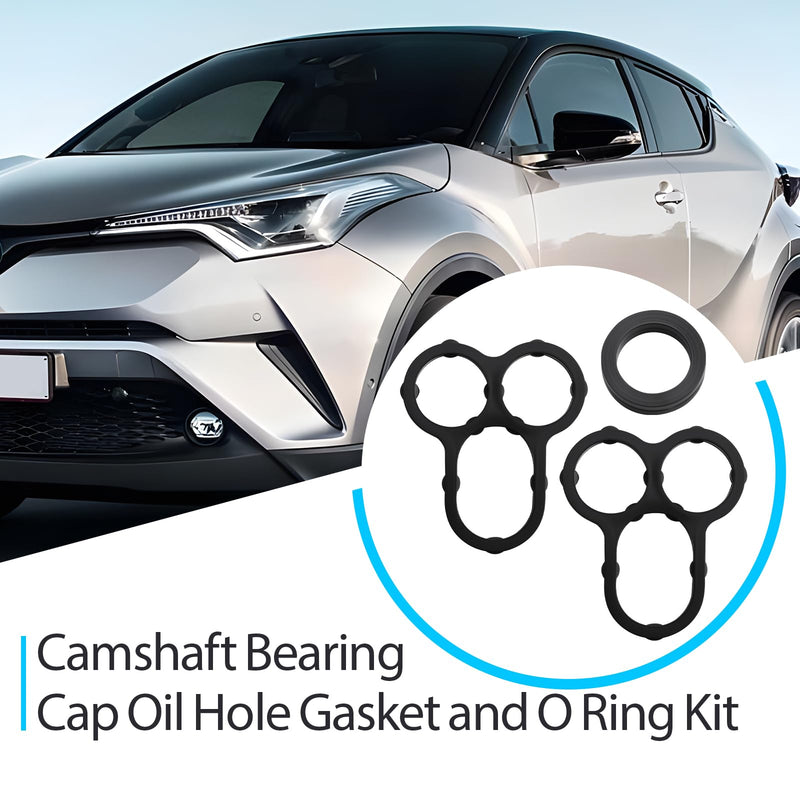 Camshaft Bearing Cap Oil Hole Gasket and O Ring Kit Compatible with Toyota C-HR Corolla Matrix Scion iM xD Replaces 11159-37010 90430-A0001 90430-10024
