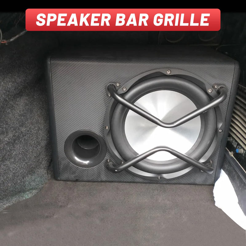 8" Speaker Bar Grill: Matte Black Metal Car Audio Speaker Grill Cover, Subwoofer Grill Cover Protector 8 Inches