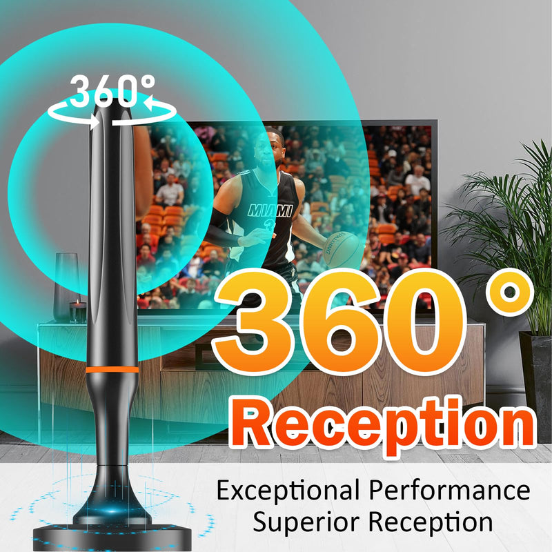  [AUSTRALIA] - Digital TV Antenna for Smart Tv Indoor Antenna for Tv Without Cable with 360° Reception Strong Magnetic Base, tv Antenna for Local Channels, Supports 1080P and 4K -10ft Long Cables（Orange-17401） Orange-17401