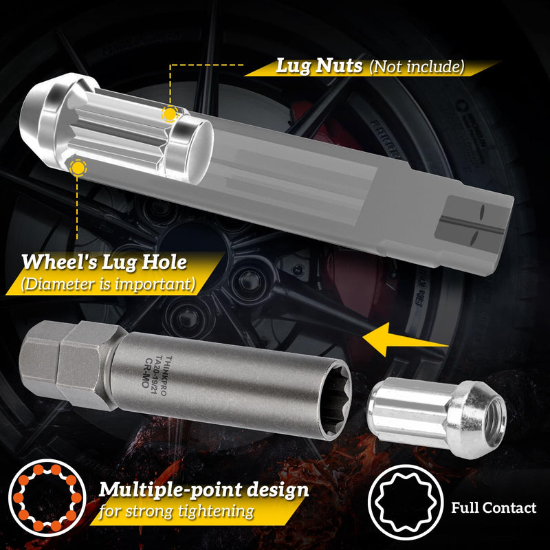 10 Spline Lug Nut Socket,Compatible with Bimecc 10 Point Socket.Dual Drive 10 Spline Lug Nut Key,Replacement for Ta20 17/19,TA20-19/21 TA23-21/22 Wheel Lock Nuts 3 Pipces