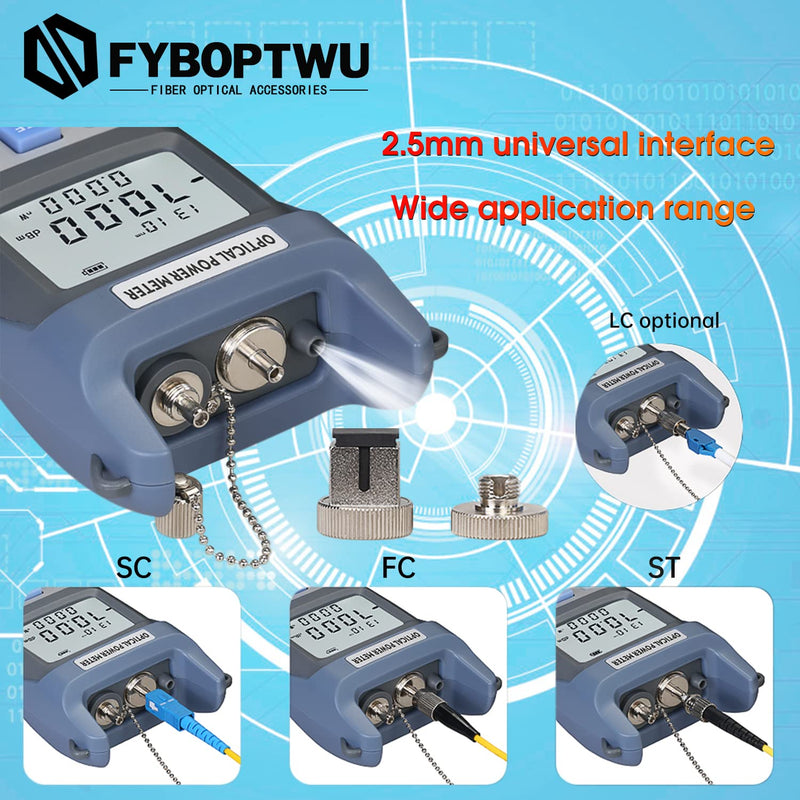 1pc 3 in 1 Function Fiber Optic Tester Portable Optical Power Meter (FC/SC/ST) & VFL-10 Visual Fault Locator & LED Lighting, OPM & VFL Fiber Optic Tester, Range: (-70) dBm ~ (+10) dBm