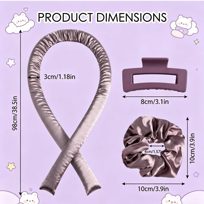 Overnight Blowout Rods Set, Heatless Curlers and Bendy Rollers for Short Hair, Flexible Hair Rollers with Dark Brown Main Stick and Accessories, 22.50 x 10.50 x 4.00 cm