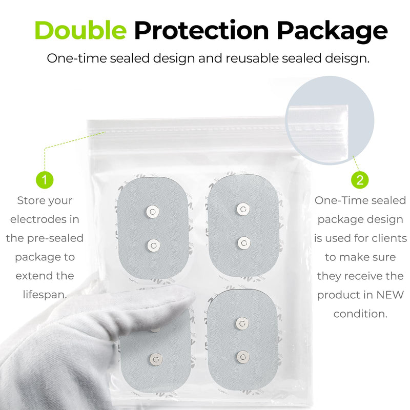 AUVON Official Wireless TENS Unit Electrode Pads Only Compatible with AUVON Wireless TENS Device TX6224, 12-Pack Reusable TENS Unit Replacement Pads in 2 Sizes, Premium Stickiness & Skin Friendly A Grey