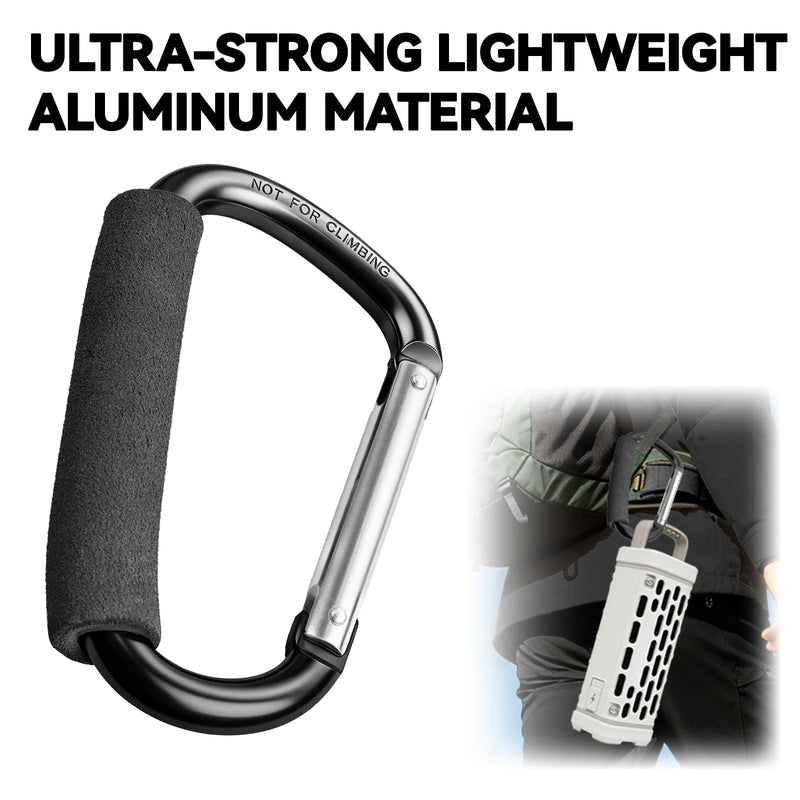 TERPINK Carabiner Hook Compatible with Turtlebox Ranger | for Original and Grande Speakers, Aluminum Clip Ultra-Strong Outdoor Speaker Attachment, for Camping Travel Not for Climbing Black