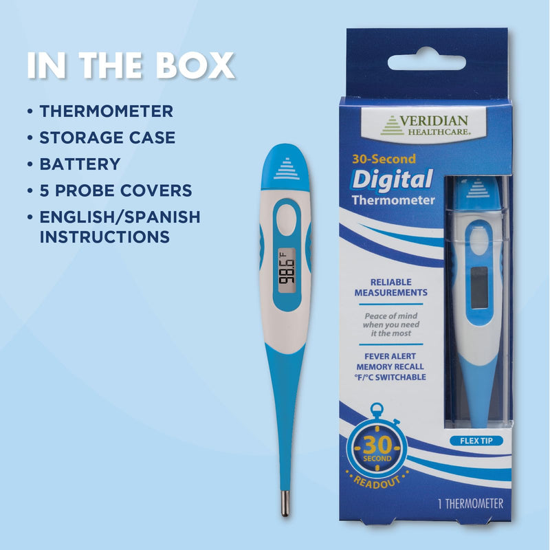 Veridian Oral & Rectal Digital Thermometer Stick Digital Display 08-355 1 Each