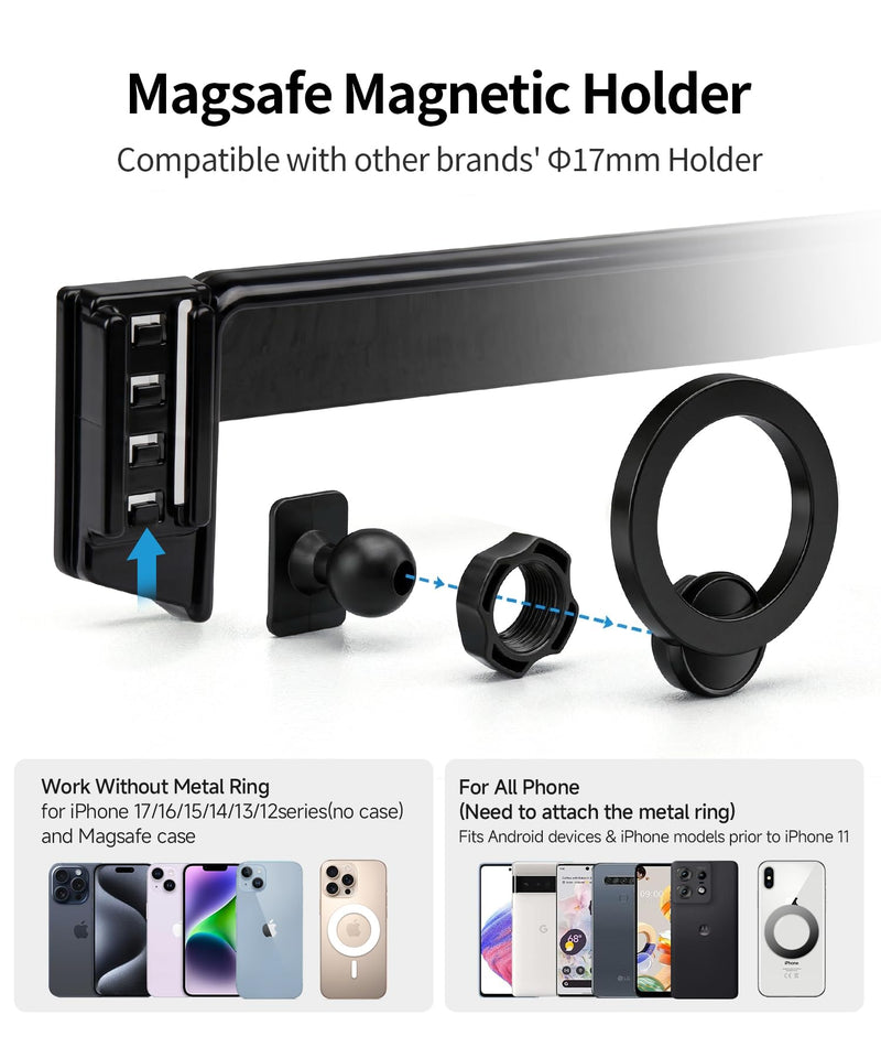 Car Phone Holder for Toyota Corolla 2020-2026/Corolla Cross 22-26,8" Screen | Magsafe Accessories Magnetic Cell Phone Mount Clip Compatible with iPhone, 3D fit Stable Dashboard Navigation Bracket Stand Double MagSafe