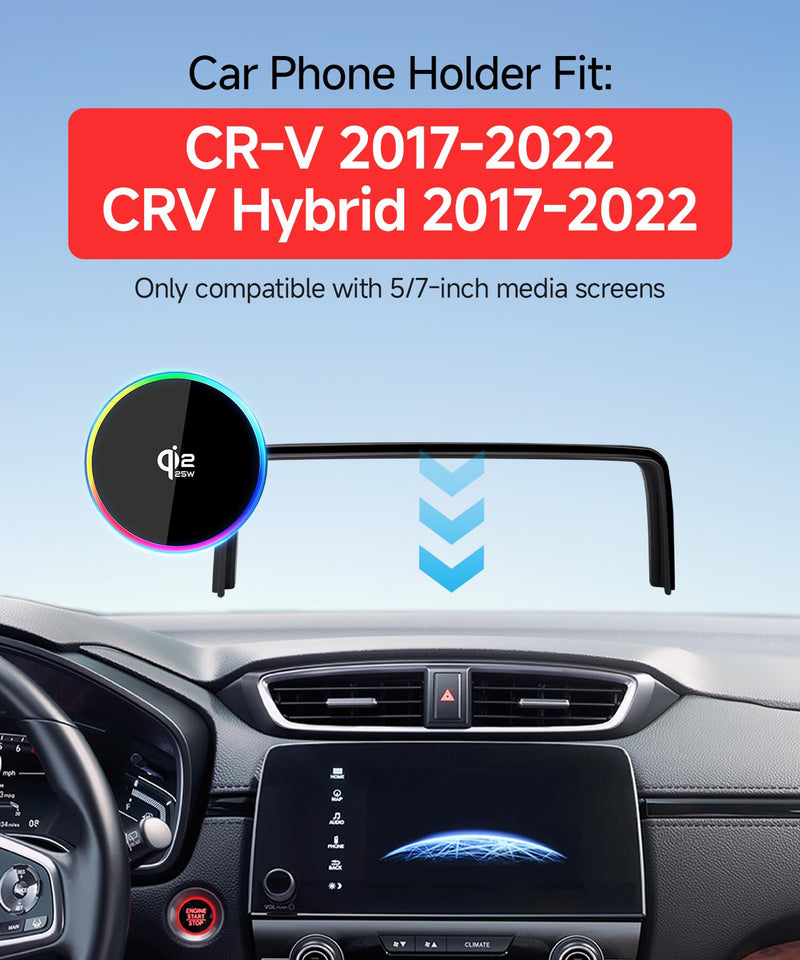Qi2.2 25W Fast Wireless Charger Car Phone Mount for Honda CR-V 2017-2022 | CR-V Hybrid 5/7" Screen Magsafe Accessories Fast Charging Magnetic Cell Phone Holder Clip Fit iPhone Android, GPS Bracket Qi2.2 Max 25W Fast Wireless