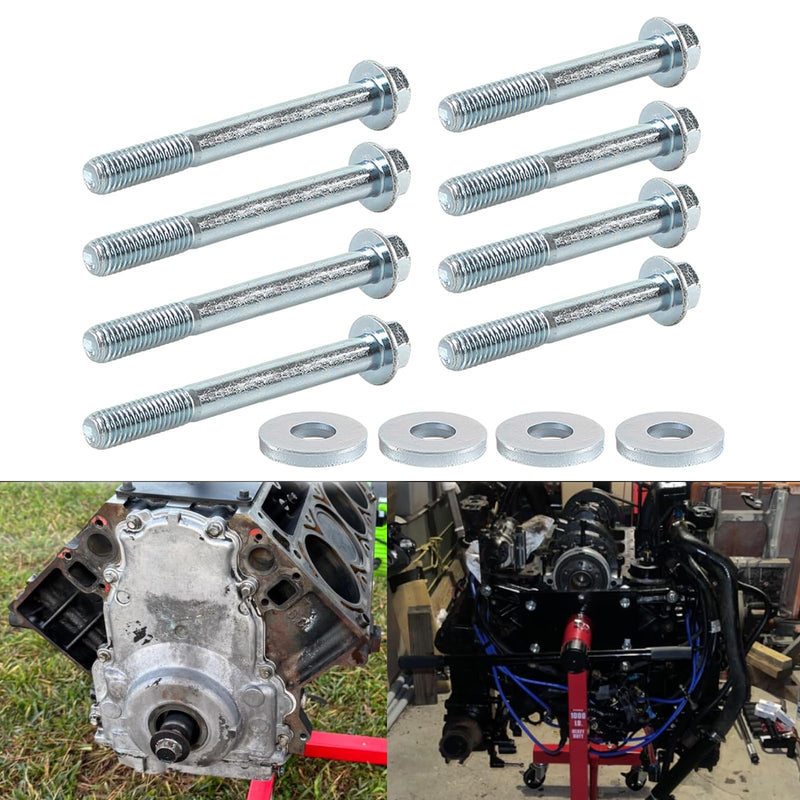 12pc Engine Stand Bolt Kit Stand Bolt Flange Compatible with LSX LS LS1 4.8L 5.3L 6.0L 6.2L LR4 LQ4 LS6 LQ9 L33 LS2 LH6 L92 L76 LY2 LY5 LY6 LC9 LFA LH8 LMG