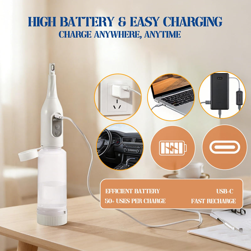 Portable Bidet Sprayer with 360° Nozzle | USB-C Rechargeable Bidet Comes with 205 ml Water Bottle & Dual Modes | Waterproof Handheld Electric Travel Bidet for Women, Men, Babies & Personal Hygiene