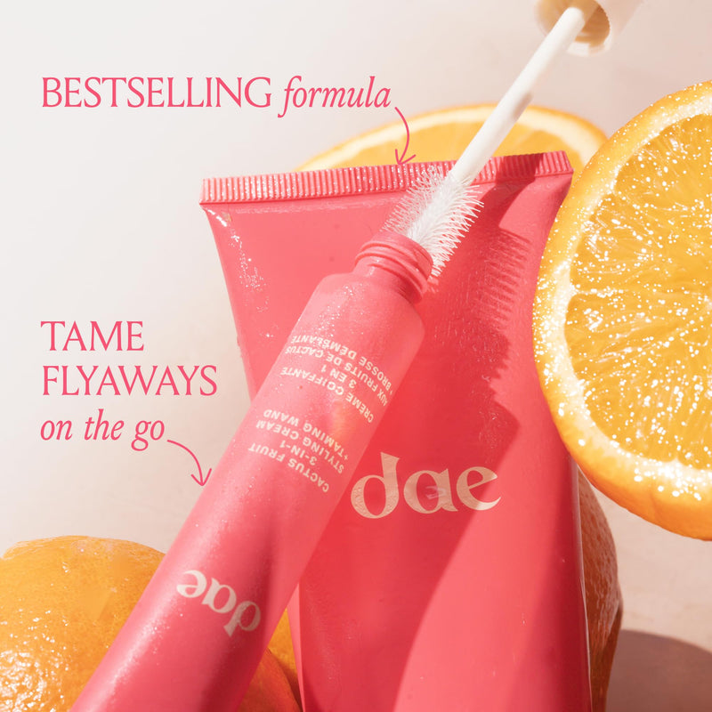  [AUSTRALIA] - DAE Hair Cactus Fruit 3-in-1 Styling Cream and Curling Iron - Controls Loose Hair, Smooths Frizz and Combs Tips, White