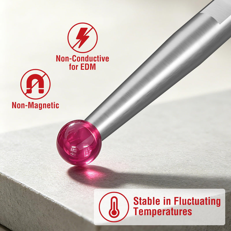 TESA Brown & Sharpe 599-7030-80R Ruby Tip Contact Point for Bestest Dial Test Indicator, 0.080" Tip Diameter x 1/2" Length, M1.4 x 0.03 Thread