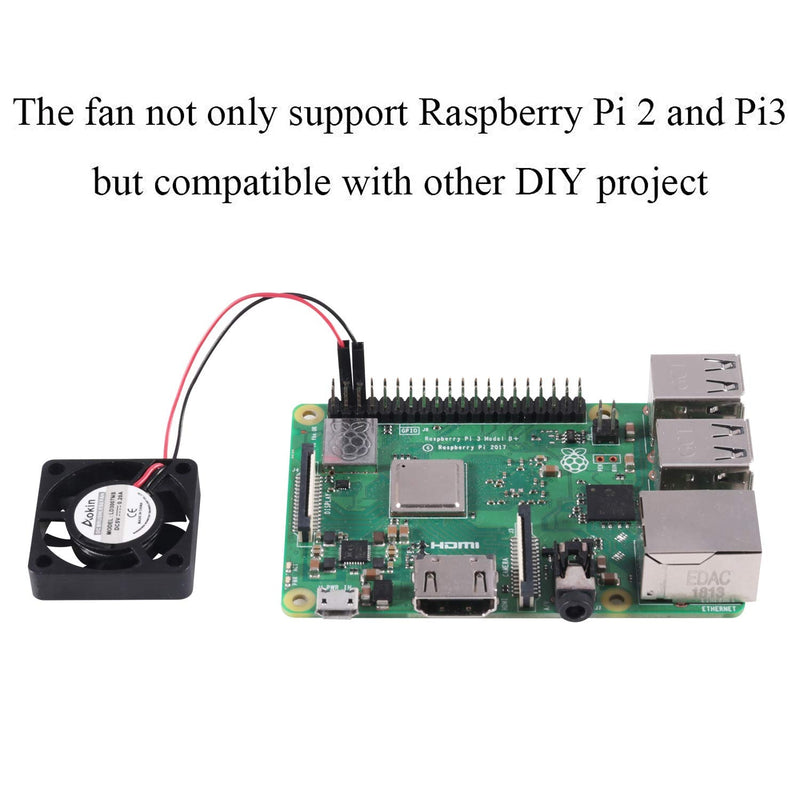Aokin for Raspberry Pi Cooling Fan DC 5V/3.3V Brushless CPU Cooling Fan with Screws for Raspberry Pi 4 B, Pi 3 B+, Pi 3 B, Pi 2 B, Pi 1 B+, RetroFlag NESPI Case, etc, 1 Pack