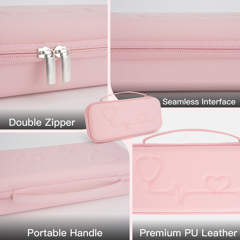 Stethoscope Case for 3M Littmann Classic III, Cardiology IV, Lightweight II S.E, MDF Instruments Stethoscopes, Hard Storage Case for Stethoscope Accessories, Nursing School Essentials - Pink