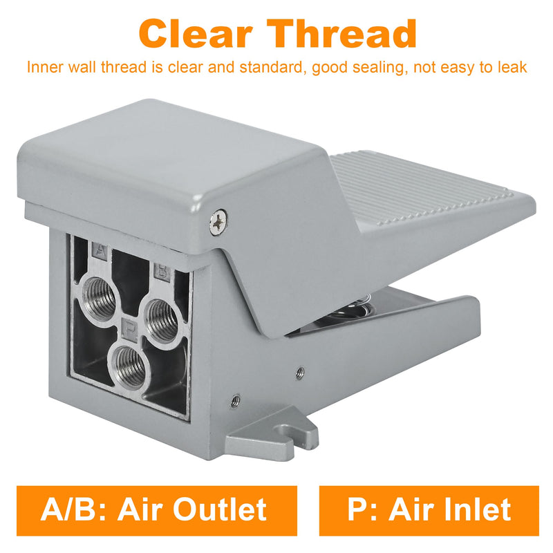 AIWFL Pneumatic Foot Pedal Valve 4F210-08G 1/4" NPT Nonslip Momentary 2 Position 5 Way Pressure Control Foot Air Switch Foot Switch