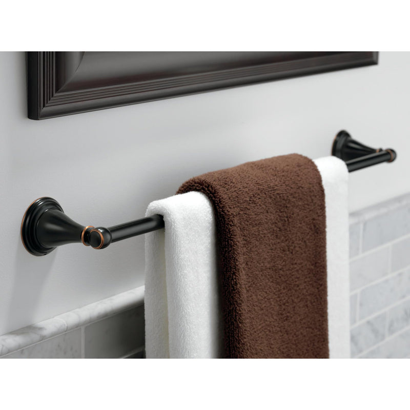 Delta Towel Rack | 24 Inch Oil Rubbed Bronze Towel Bar for Bathroom, Kitchen | Windemere Accessories Single