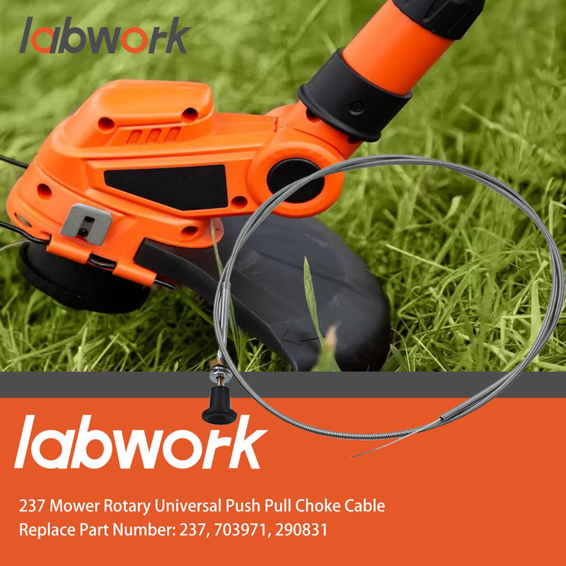 labwork 237 Mower Rotary Universal Push Pull Choke Cable 63" Inner 60" Conduit (2-3/4" Travel)