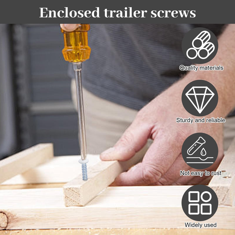 8x1 pan Head Metal rv Screws - Polar White self Drilling Screws Trailer Deck scre-ws - Square Drive Self Tap Drill Scre-ws (250 Pack) 250 Pack