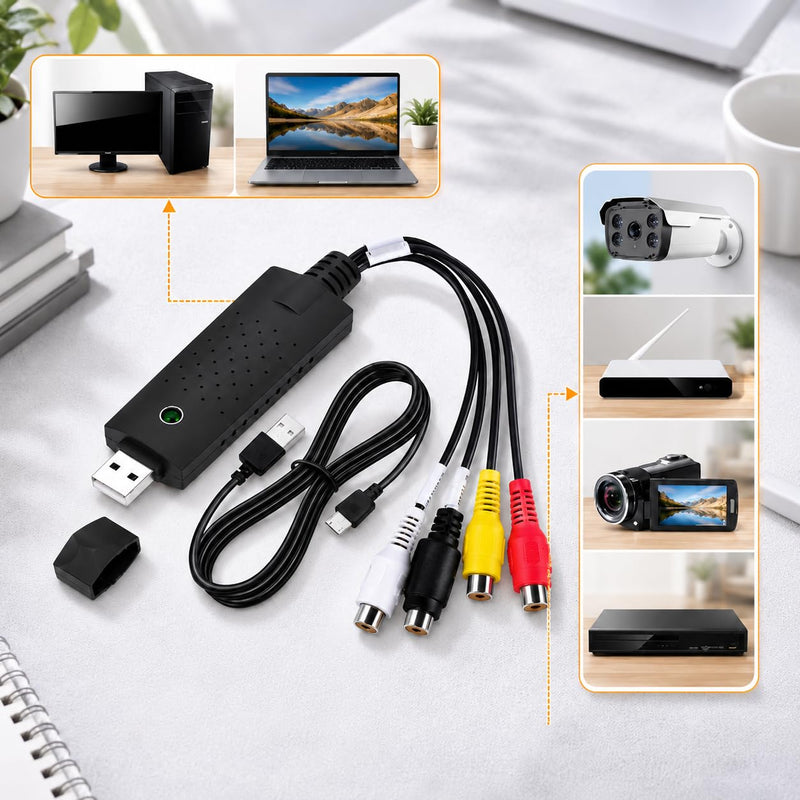 1pc VHS to Digital Converter Video Capture Card Audio Device Old Mini DV VCR Support PC
