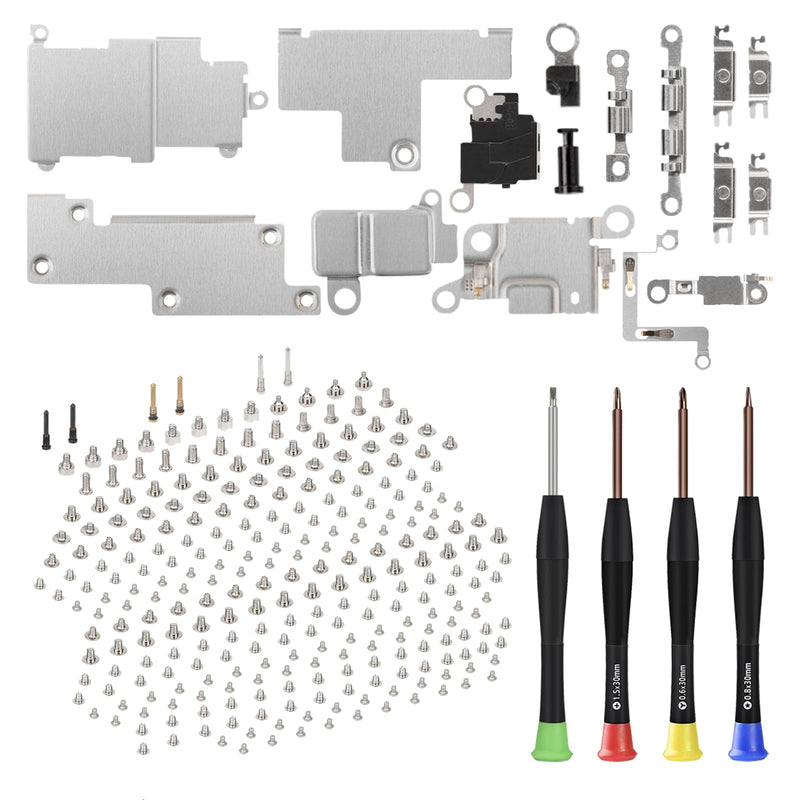 for iPhone 12 Mini Complete Internal Bracket and Screws Replacement for iPhone 12mini Inner Cover Parts Full Screw Small Metal Plate Set with Screwdrivers Fix Tool Repair Kit