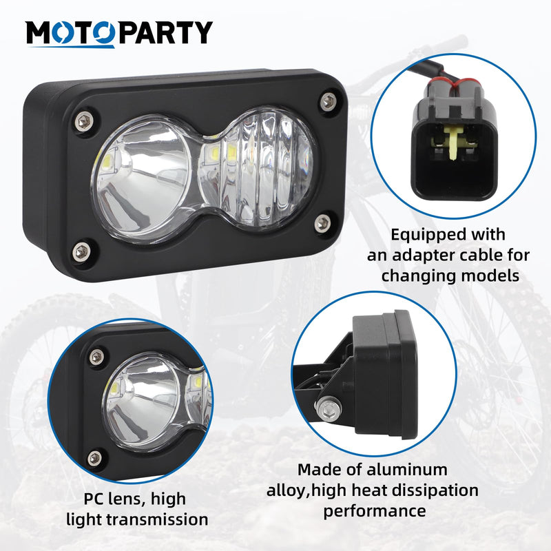 Dirtbike Headlight Kit for Sur-Ron Segway X260 Talaria Sting R MX4 PC Lens Motorcycle Light Bar Led Headlamp with Blue Light Switch White Upgraded white light