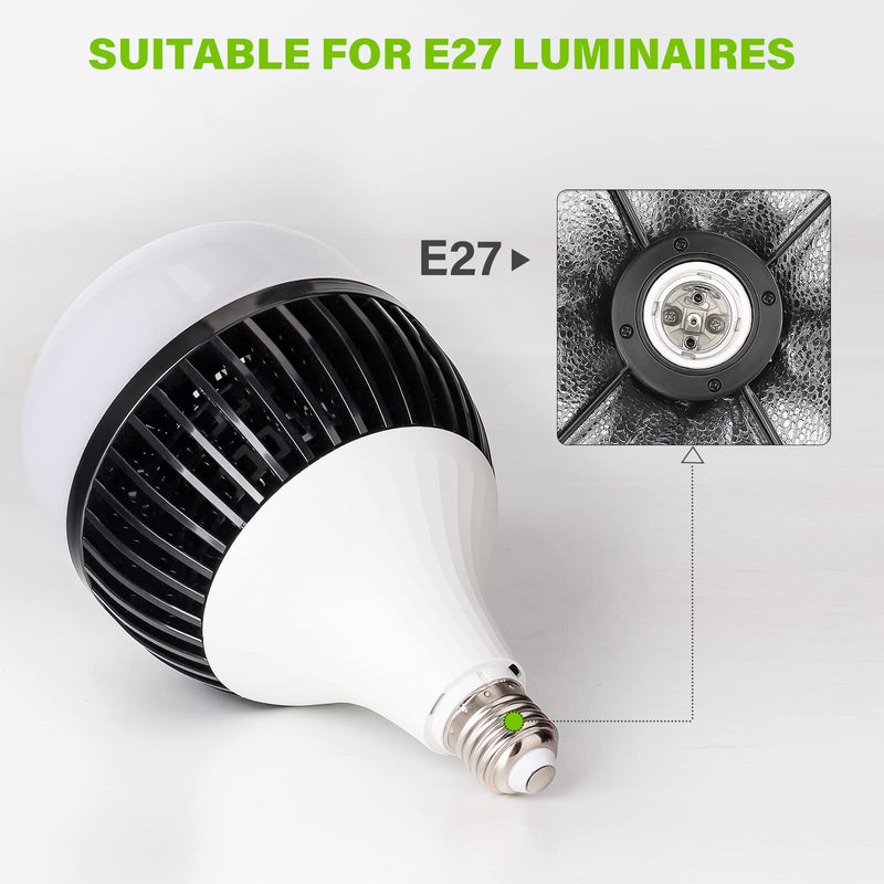 HPUSN 85W 110V 5400K Compact Fluorescent CFL Balanced Daylight Bulb with E27 Mount, Lighting Studio Ideal for Photography and Video