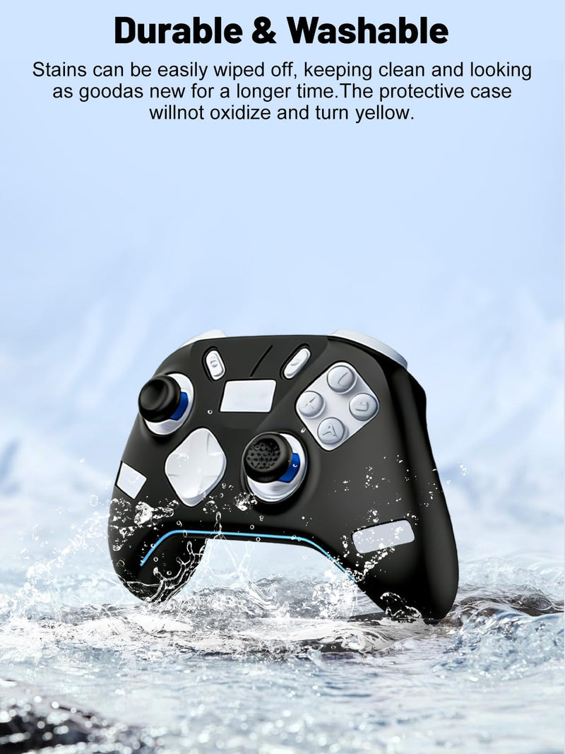 Silicone Protective Case for Flydigi Apex 5 Wireless Controller, Full-Body Protective Cover with Precise Cutout, Shockproof Dustproof Protector Sleeve & Scratch-Resistant Sleeve (Black) Black