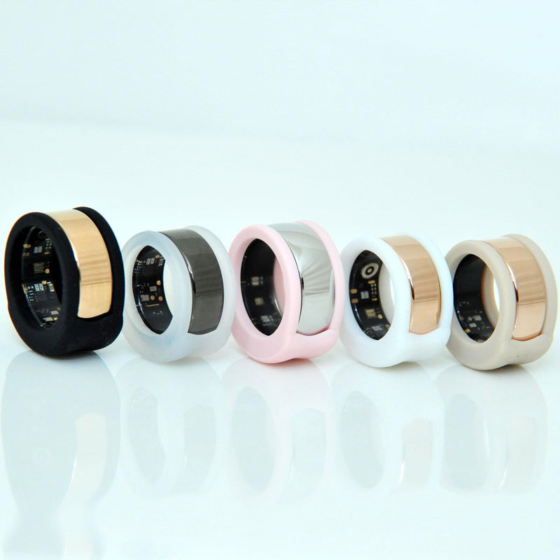 Rinfit Silicone Ring Protector Compatible with Oura Ring - Smart Ring Cover - SportFit U.S. Design Patent - Nude, Size 8