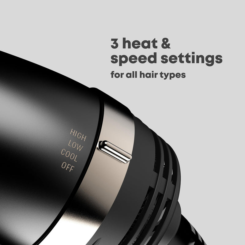 REVAMP Pro Define Perfect Blow Dry Hair Brush - 4 in 1 Hot Air Styler | Hair Dryer Brush, Drying, Detangling, Smoothing & Styling, Volumising, Progloss Super Shine Oils Black 1
