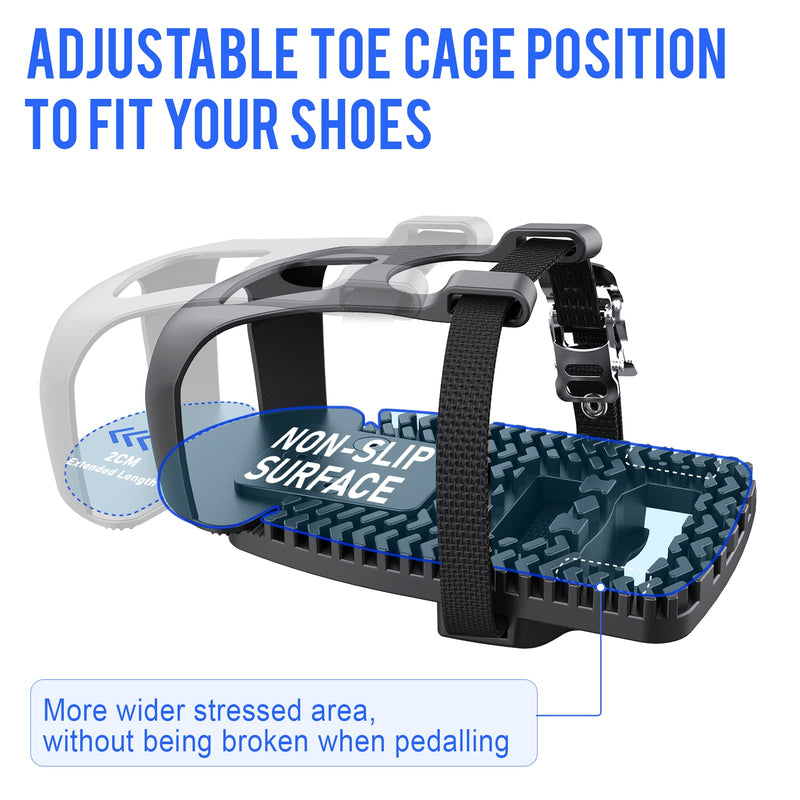 Toe Cages Compatible with The Peloton Bike, Kelecuia Toe Cage Pedals Adapters for Regular Shoes, Pedals Shoe Cage, Convert Look Delta Pedal to Toe Clip Straps, Ride with Sneakers