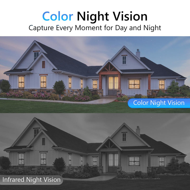 Security Cameras Wireless Outdoor, 2K Camera for Home Security | Battery Camera, Indoor Camera, Color Night Vision, 2.4G WiFi, 2-Way Talk, Siren Alarm, AI Motion Detection, 2 Pack White-2 Pack